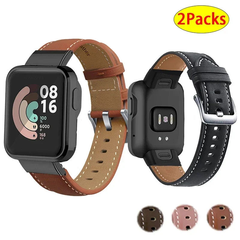 حزام جلدي لساعة Xiaomi Redmi Watch 2 Lite سوار جلدي لساعة mi Watch Lite ملحقات الساعة الذكية حزام بديل