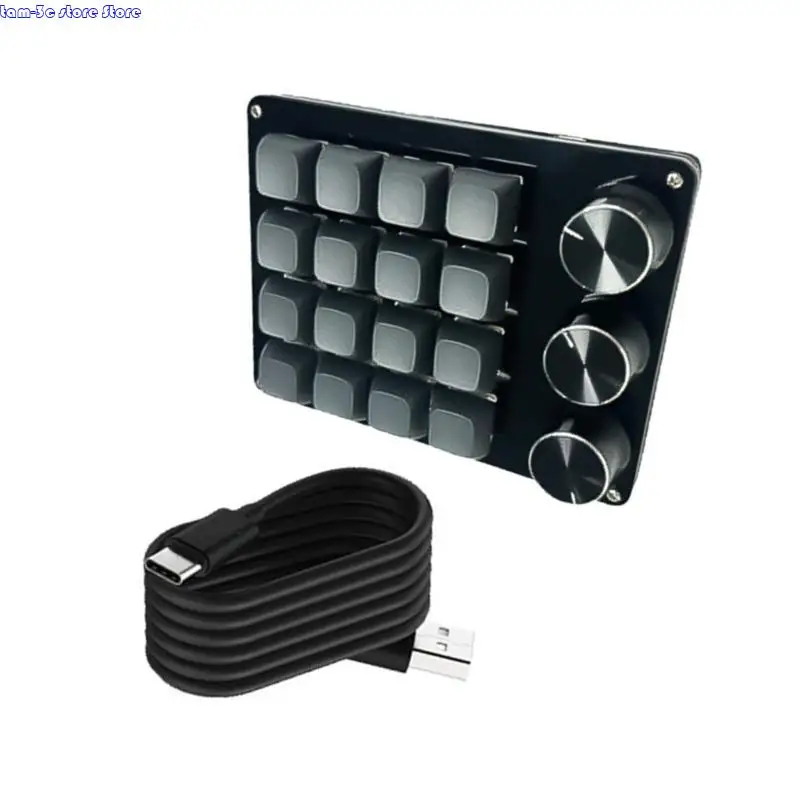 

D0UA Customizable 16Key Macro Keyboards with 3 Rotary Knobs for Efficient Commands in Gaming and Professional Graphics Design