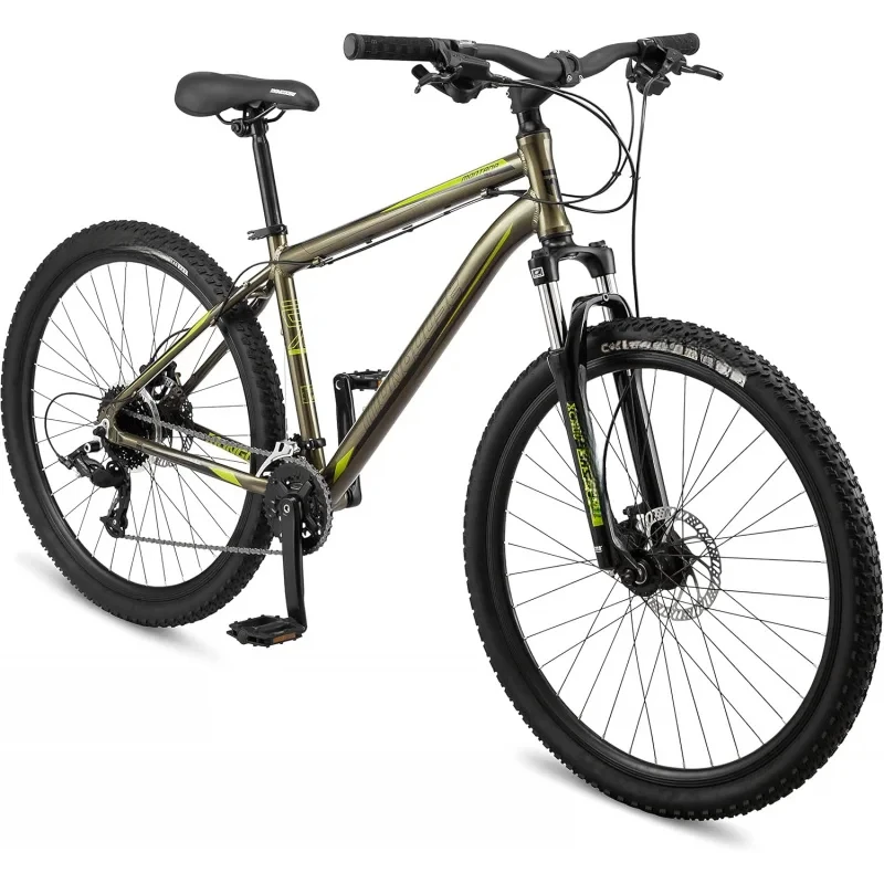 

AQMongoose Montana Sport Comp Мужской и женский горный велосипед, 18 или 21-скоростной трансмиссион с триггерными переключателями, от 15 до 18,5 рамов