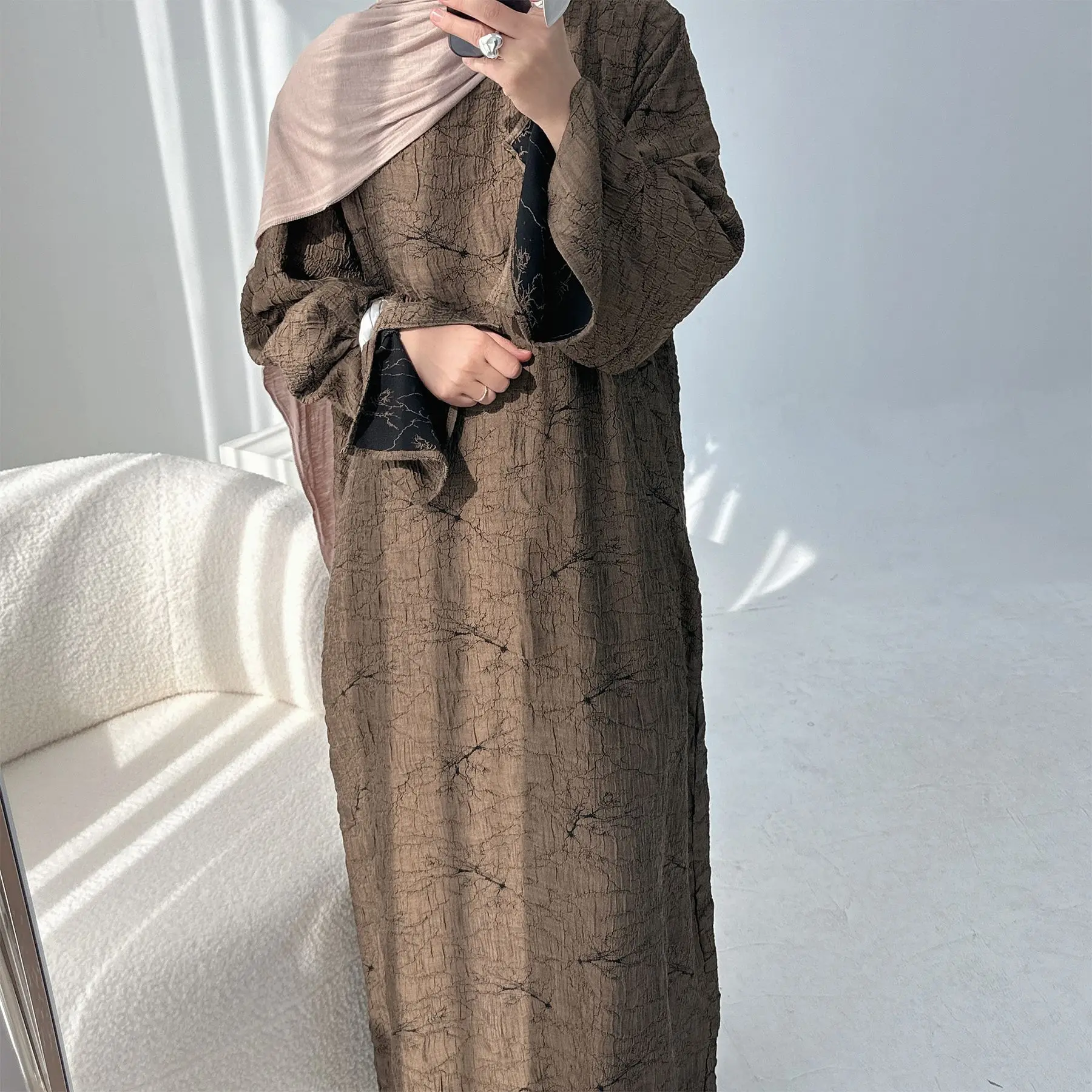 

Eid Women Dress Jacquard Print Abaya Dress Dubai Jalabiya Ramadan Vestidos Largos Party Dresses Arab Long Robe Morocco Kaftan