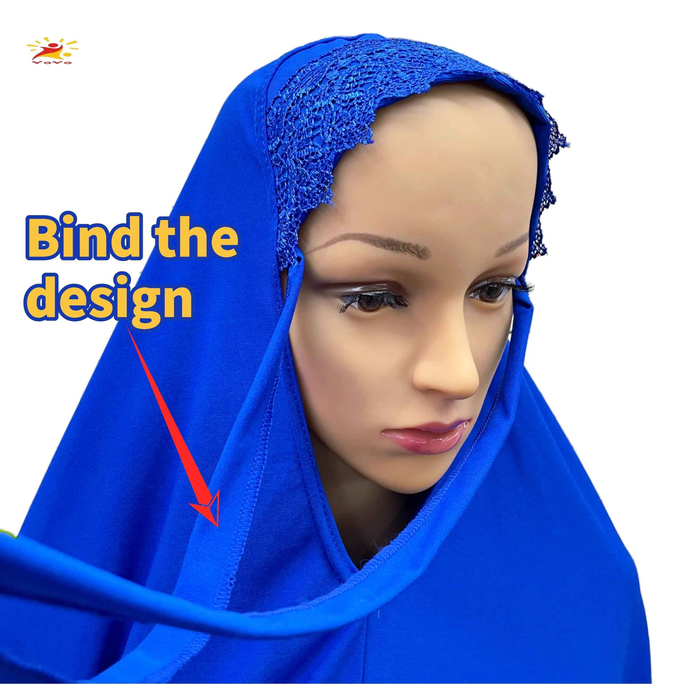 2022Women Muslim Prayer Long Khimar Lace Trim Islamic Veils Headcover Dubai Saudis Turkey Arabic Clothing Hijab Headdress