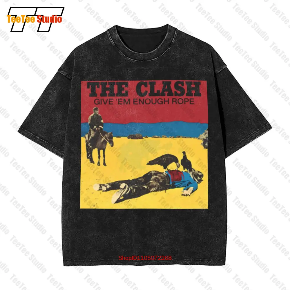 Vintage 70 U2019S The Clash U201Cgive Em Enough Rope 1978 Punk Band Vintage Oversized T-Shirt Rock Streetwear White M I63E