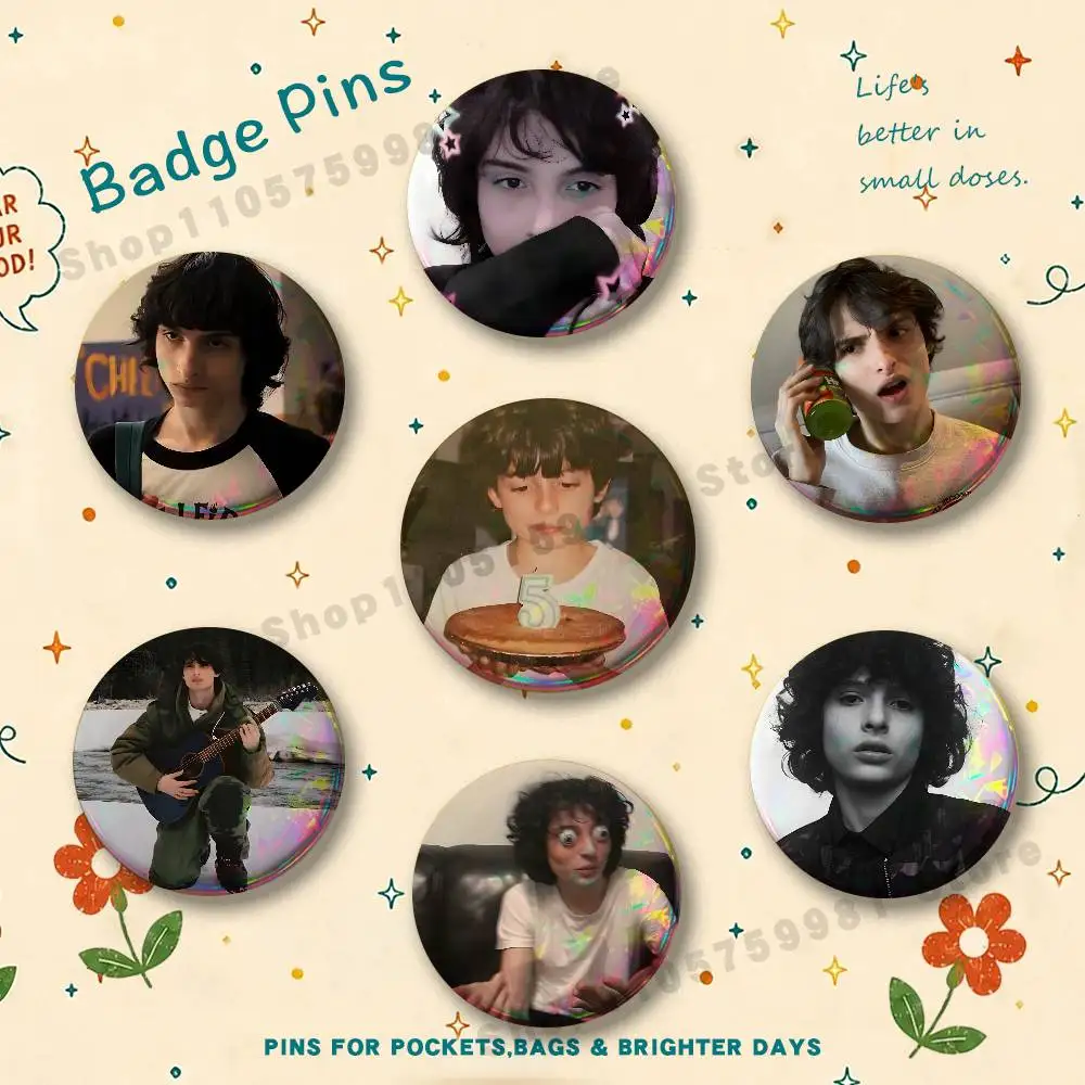 HOT Actor F-Finn Wolfhard Stranger Enamel Pins Badge Round Brooch for Backpack Decor Accessories 25/32/44/58/75mm