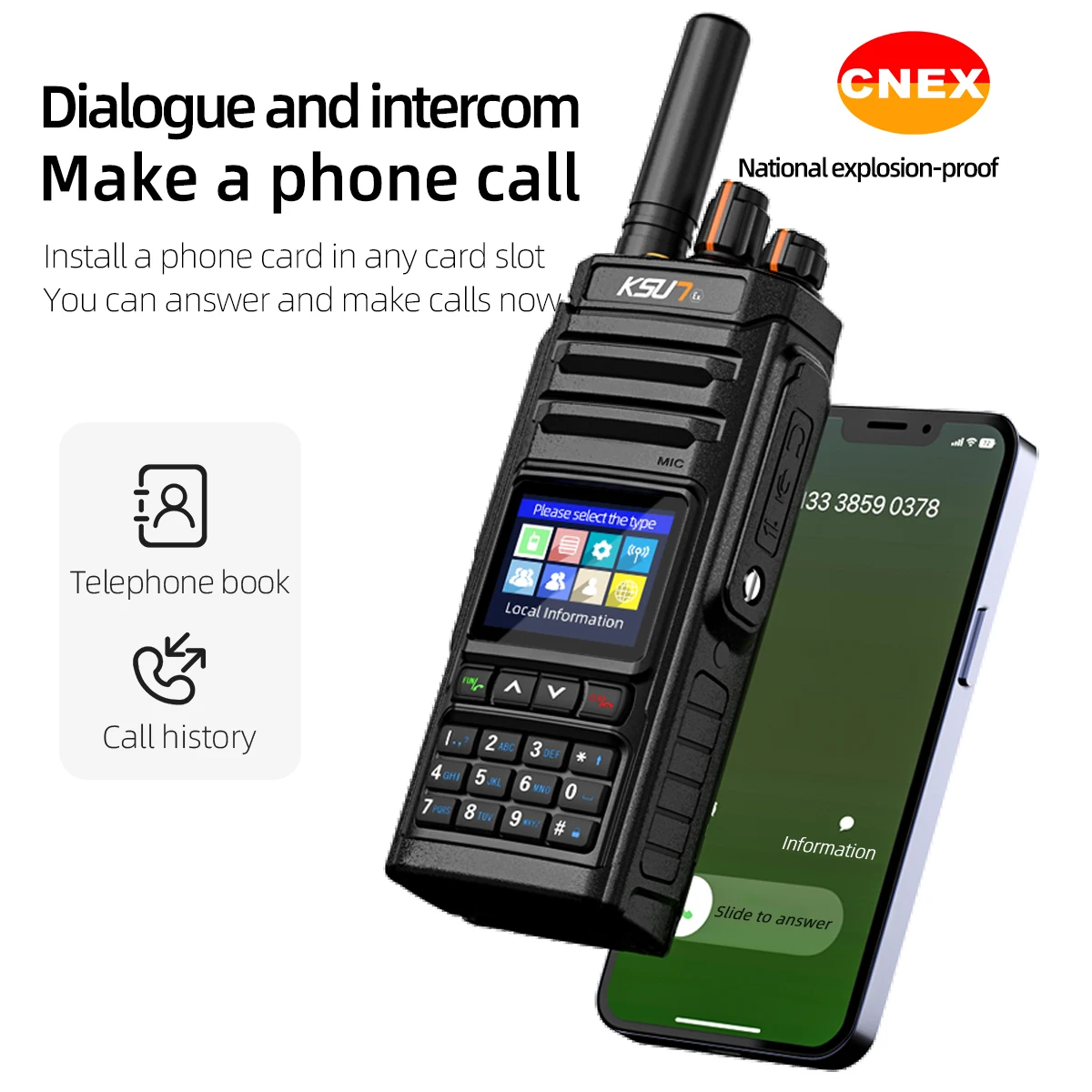 KSUN CT82 POC منصة عالمية مزدوجة بطاقة Sim الهاتف الذكي مشفرة واقية من الانفجار راديو لاسلكي تخاطب لألغام الفحم الغاز الطبيعي #3