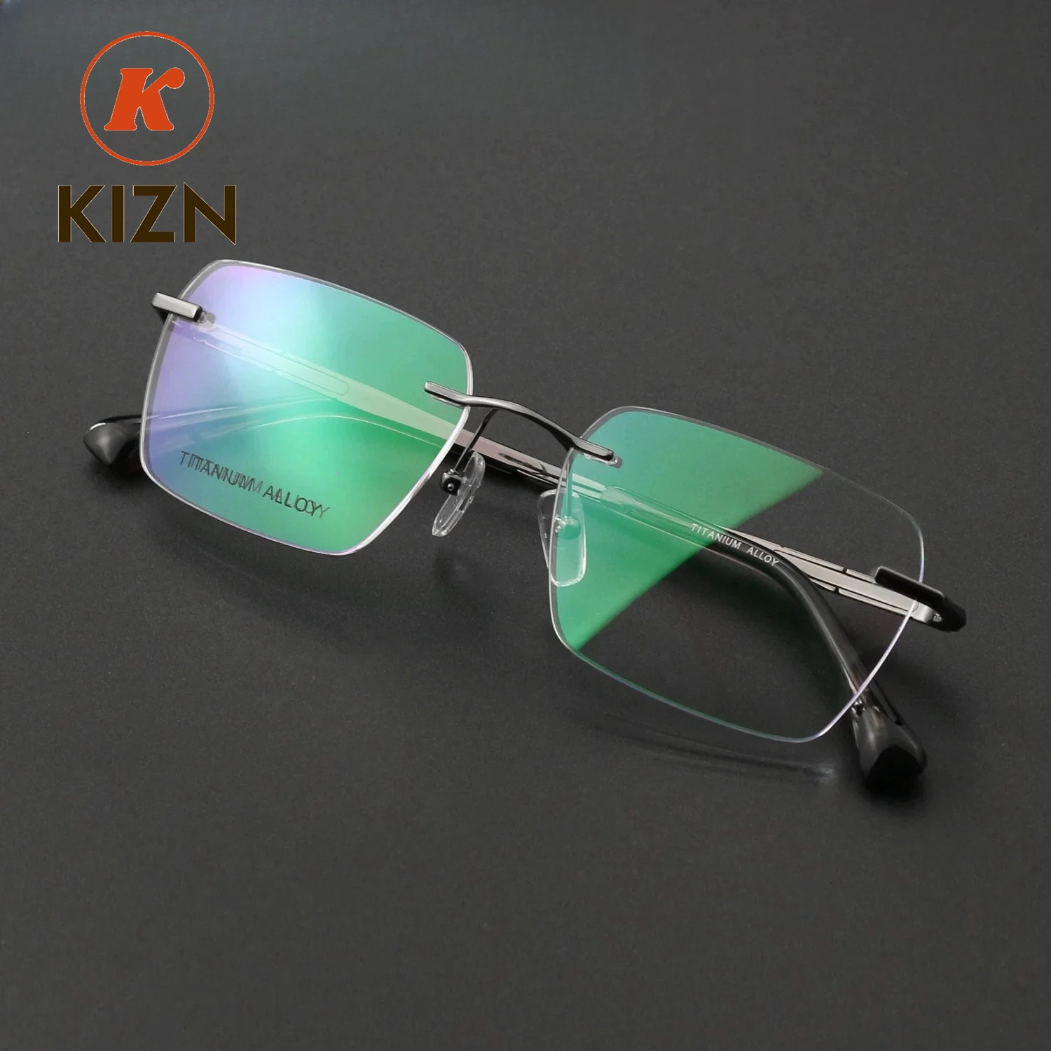 

KIZN Progressive Optical Prescription Titanium Rimless Eyewear Elastic Temple Glasses Myopia Eyeglasses