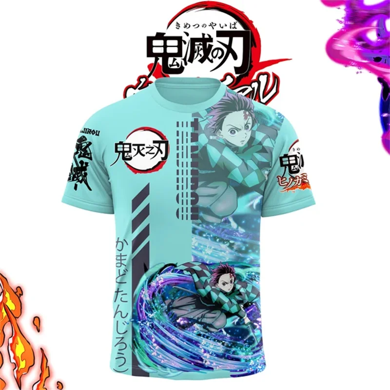 Camiseta Unisex con estampado 3D de demon killer, camisa de Anime japonés de manga corta, transpirable