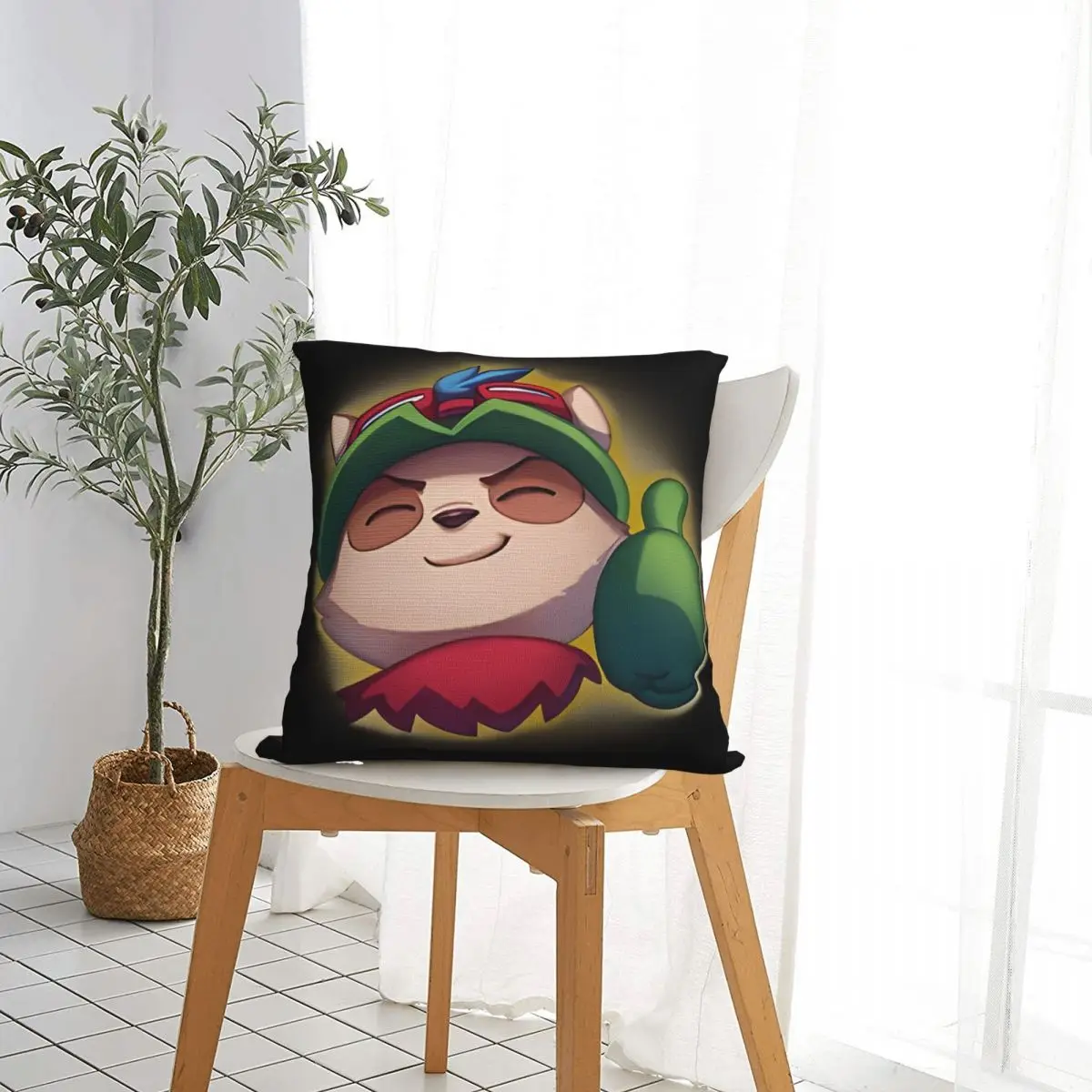 League Battle Game Legends Cute Teemo OK Square Pillow Case Polyester Cushions for Sofa  Fashion Pillowcover Home Decor