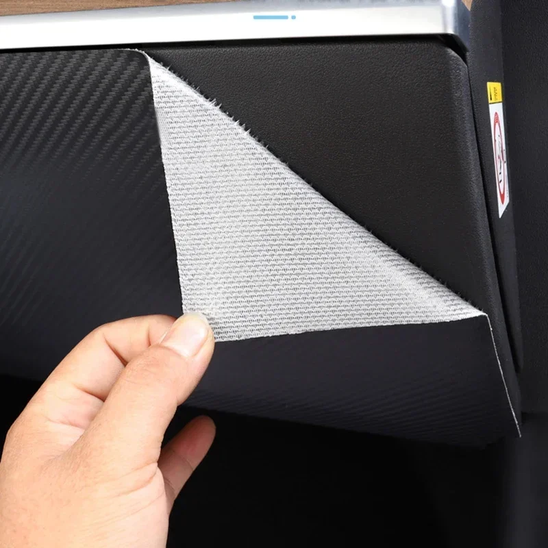 Glove Box Anti Kick Pad for Tesla Model 3 Leather Carbon Fiber Side Edge Durable Film Protector Sticker Car Interior Accessories