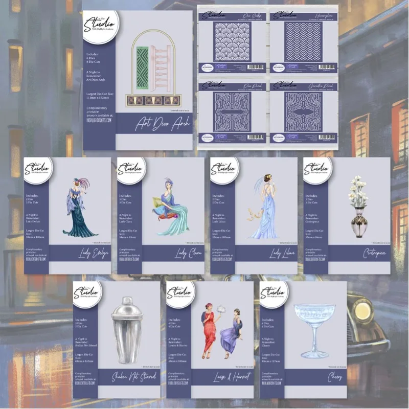 Art deco arco trabalho felicidades senhora corte de metal dados selos de silicone scrapbooking estêncil álbum de fotos cartão diy papel gravação