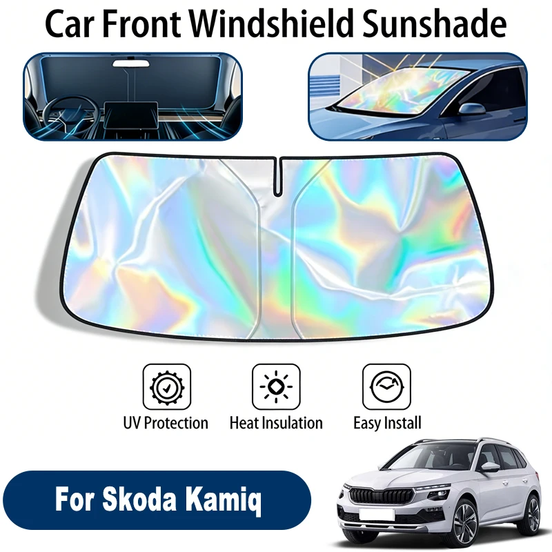 Windshield Sun Shade For Skoda Kamiq Foldable UV Reflective Front Window Sun Protection Cover Accessories