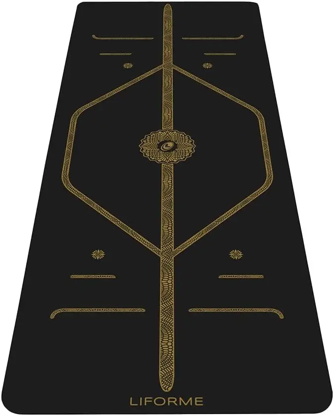 Printed TPE Yoga Mat in Various Colors, for Yoga - Patented Alignment, Non-Slip, Eco-friendly & Sweat-resistant