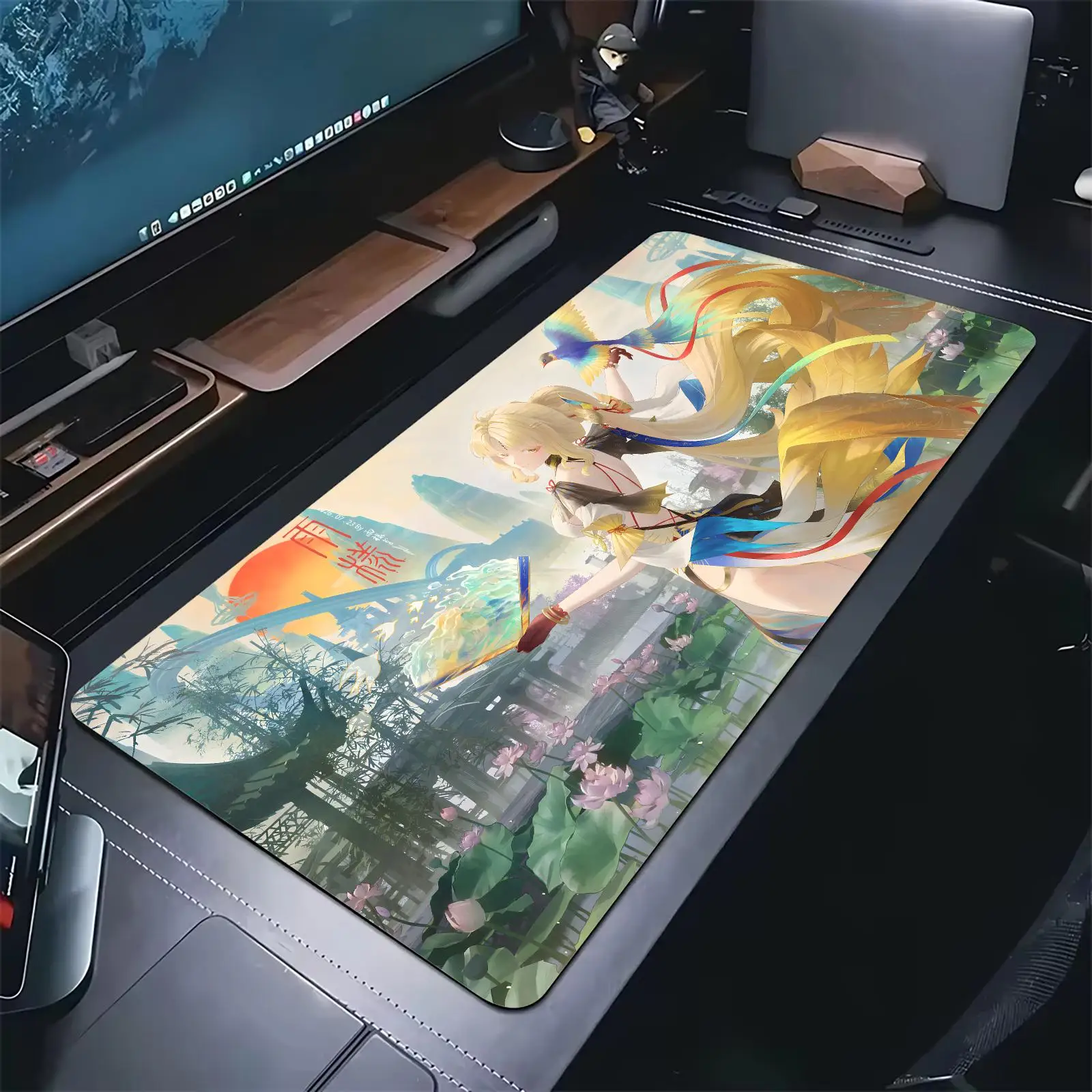 Wuthering Waves Suisui Pro E-Sports XXL Gaming Mousepad Extra Large Non-Slip Stitched Edge Keyboard Laptop Desk Mat For PC Gamer