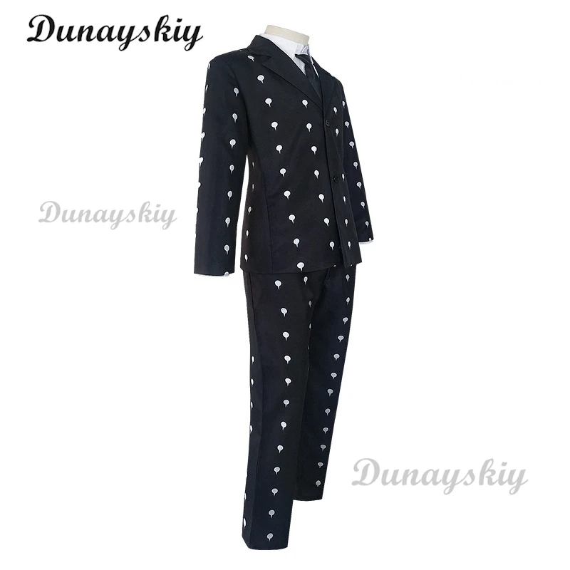 أزياء أنيمي غريبة برونو Bucciarati أزياء تنكرية باللون الأبيض والأسود زي موحد للنساء للهالوين شعر مستعار للمغامرة برونو مخصص