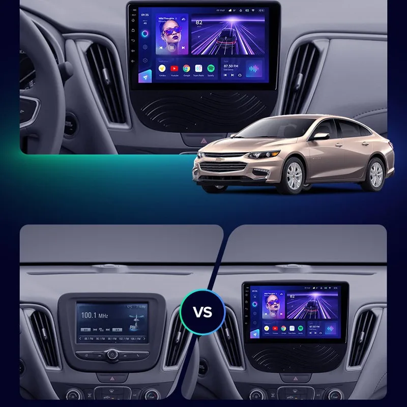 Machine tout-en-un de navigation de voiture GPS audio et vidéo intelligente grand écran Android