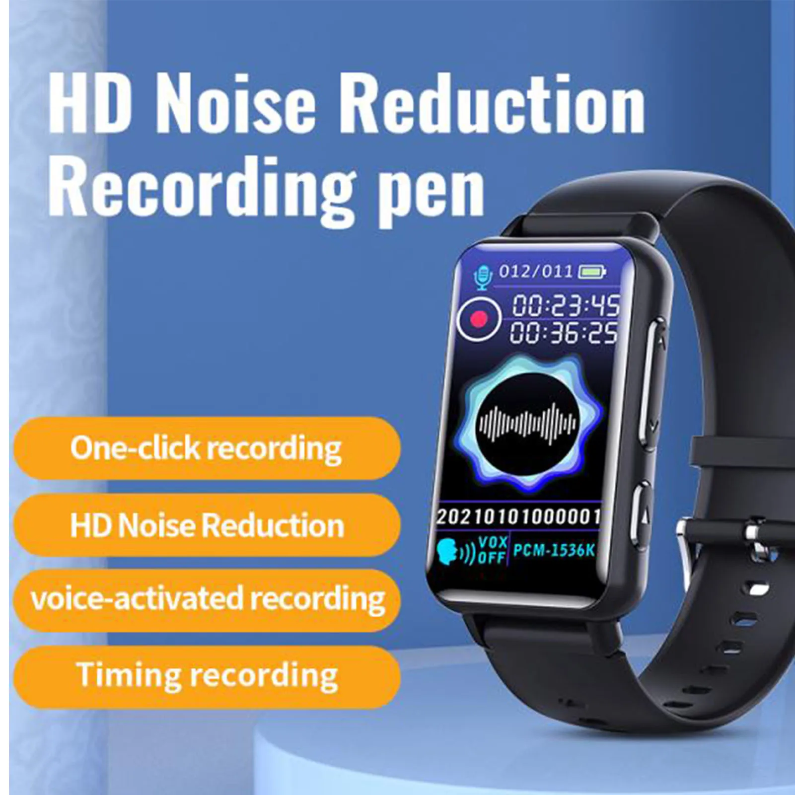 

Браслет с голосовой активацией, электронная книга, диктофон, браслет, MP3-плеер, 5D изогнутое стекло, AI-интелект для чтения