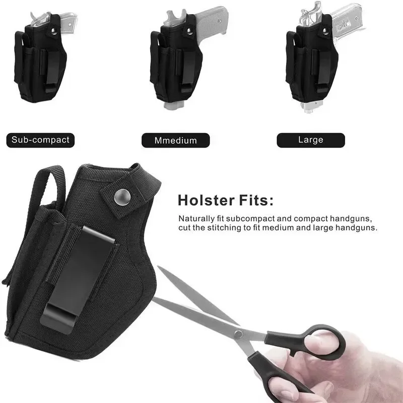 Taktisches Waffenholster Verdecktes Pistolenholster für Glock 17 19 M9 Links- und Rechtshänder Universelles Gürtelholster Jagdtasche – Detail 4