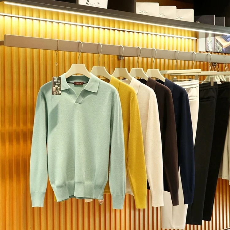 

Ele And Haome Комбинированный! Роскошный осенне-зимний шерстяной вязаный свитер, мужской модный теплый длинный воротник све