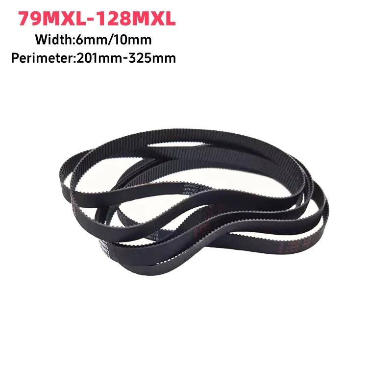 MXL Timing Belt Width 6/10mm Perimeter 201-325mm 79MXL 80MXL 81MXL 82MXL 83MXL 84MXL 85MXL 86MXL-128MXL Rubber Synchronous Belt