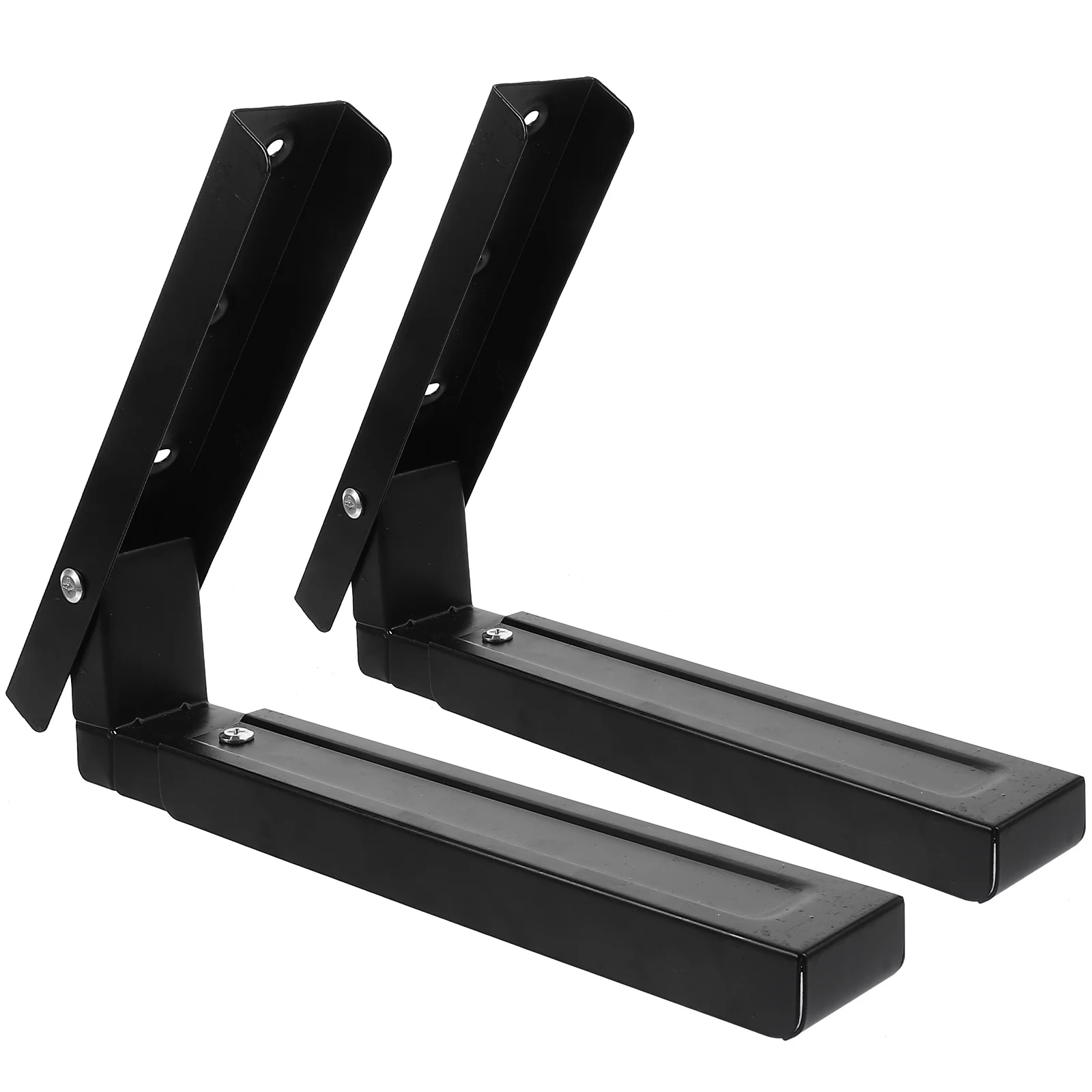 Staffa per microonde montata a parete da 2 pezzi Nero 17,52x9,45x1,81 pollici Elettrodomestici salvaspazio da cucina resistenti in acciaio inossidabile