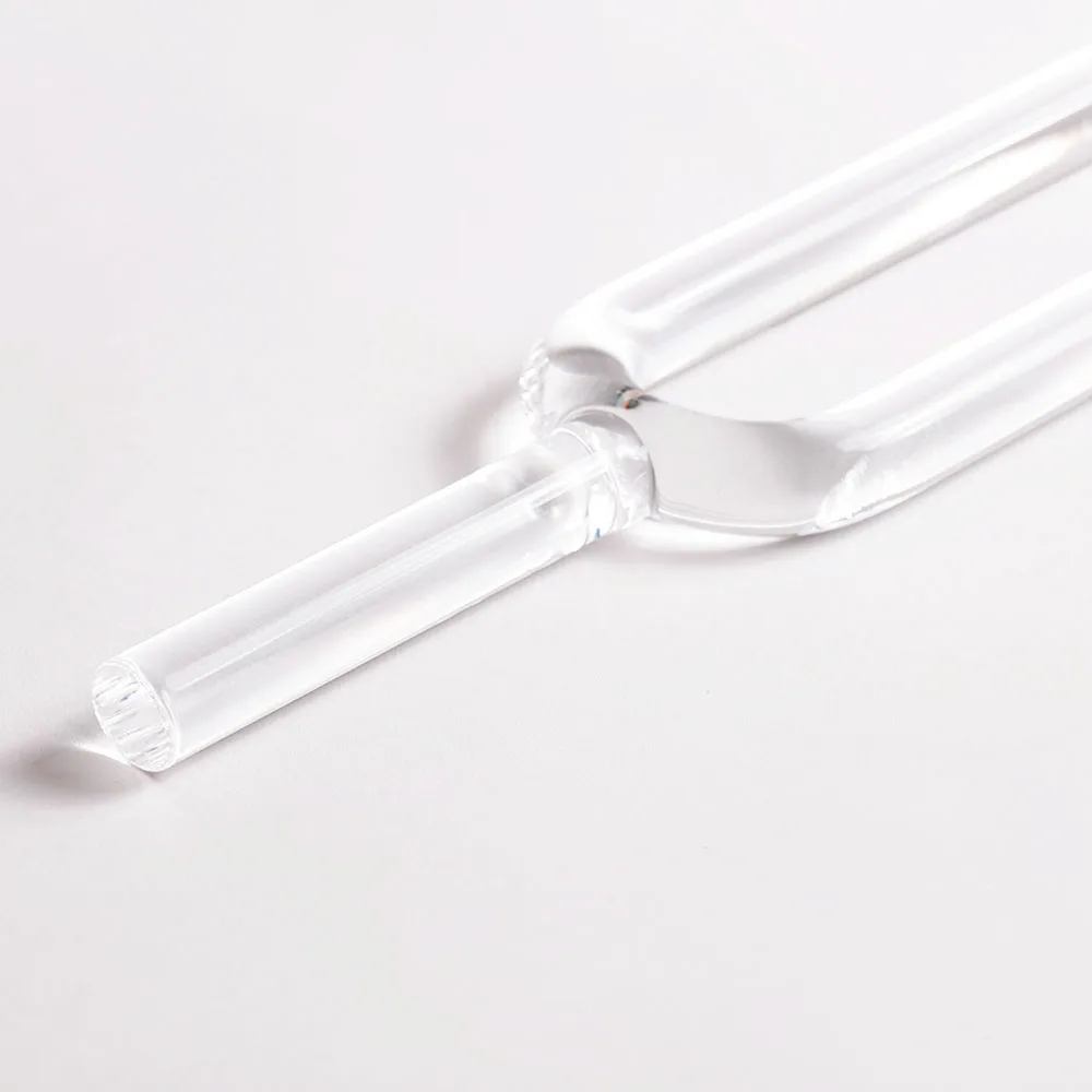 YUN QI QING YIN 20Mm C/D/E/F/G/A/B Clear Quartz Crystal Tuning Fork With Purple Bag Yoga Meditation Sound Healing Vibration Instrument