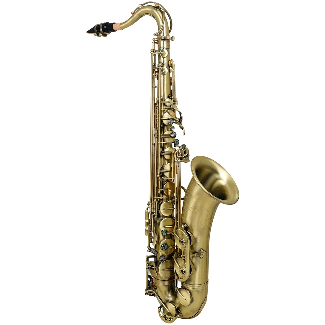 Cyan Antique Tenor Saxophone Professional Bb Saxophone Brass Musical Instrument with Case Mouthpiece Accessories