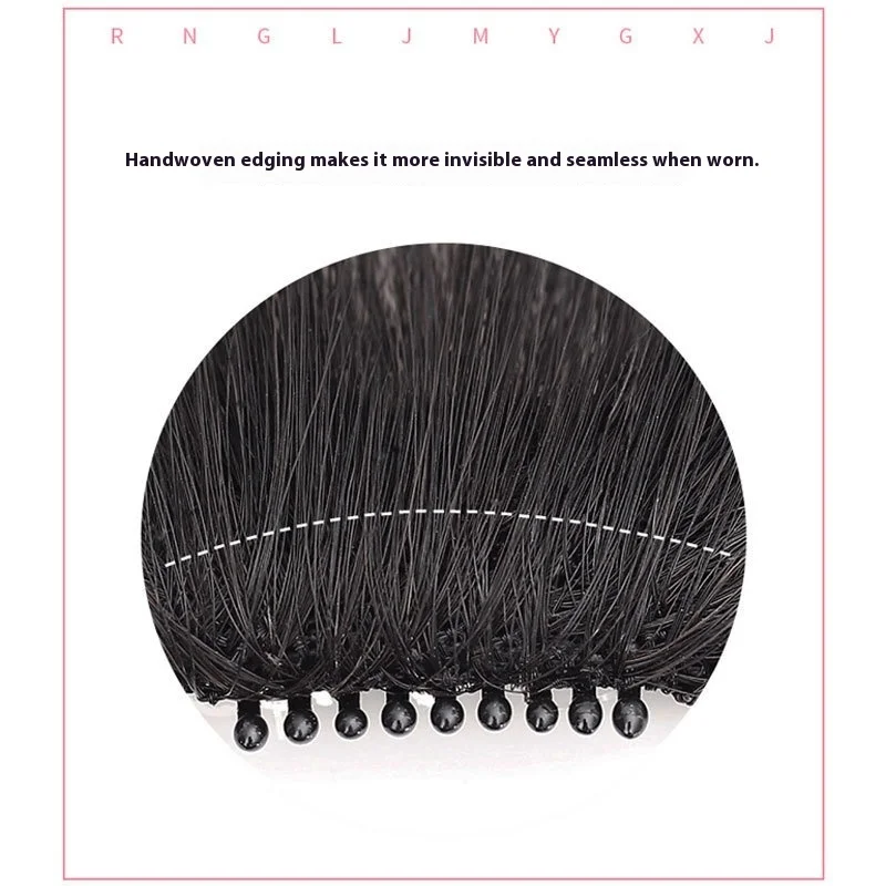 Peluca con flequillo de aire para mujer, pieza de flequillo de cabello humano completo, flequillo falso, peluca con flequillo recto Natural, pieza de cabello humano tejido a mano