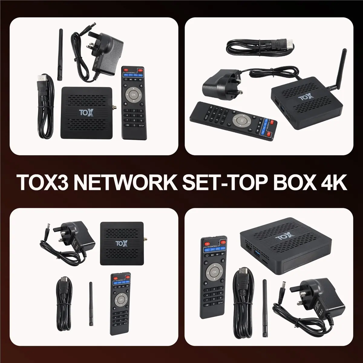 Dynamic TOX3 Smart TV Box Android 11 4GB 32GB Amlogic S905X4 Wifi 1000M BT 4K Media Player Set Top Box Support Audio UK Plug
