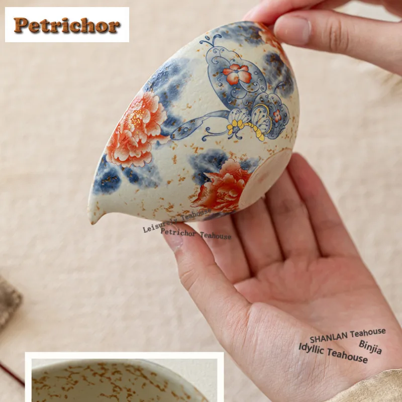 200 مللي الكراميل الصقيل فراشة الفاوانيا القمر قارب إبريق الشاي تقسيم الشاي تشا هاي موزع العدالة كوب معرض القدح درينكوير اكسسوارات