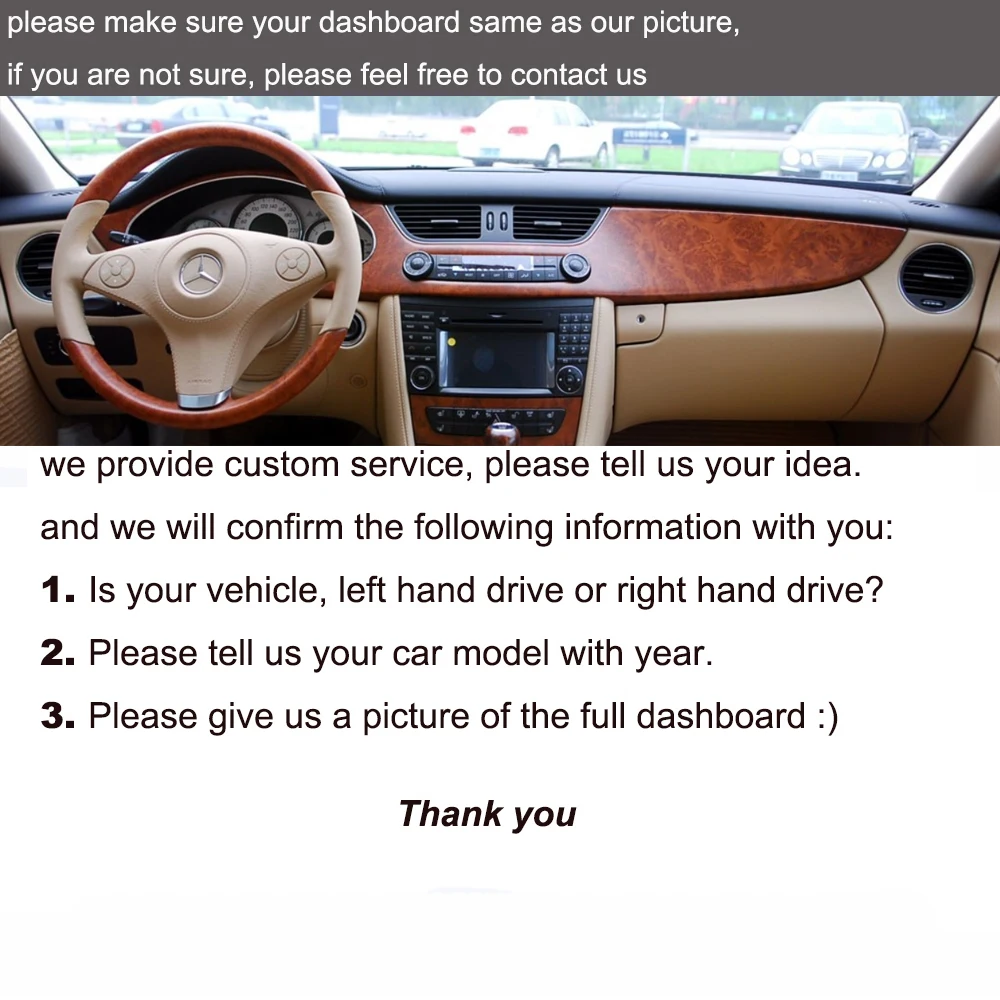 

Custom Car Dashboard Cover Wrap in Alcantara for Mercedes Benz CLS 2007-2010 Shade Cushion Pad Carpet Accessories