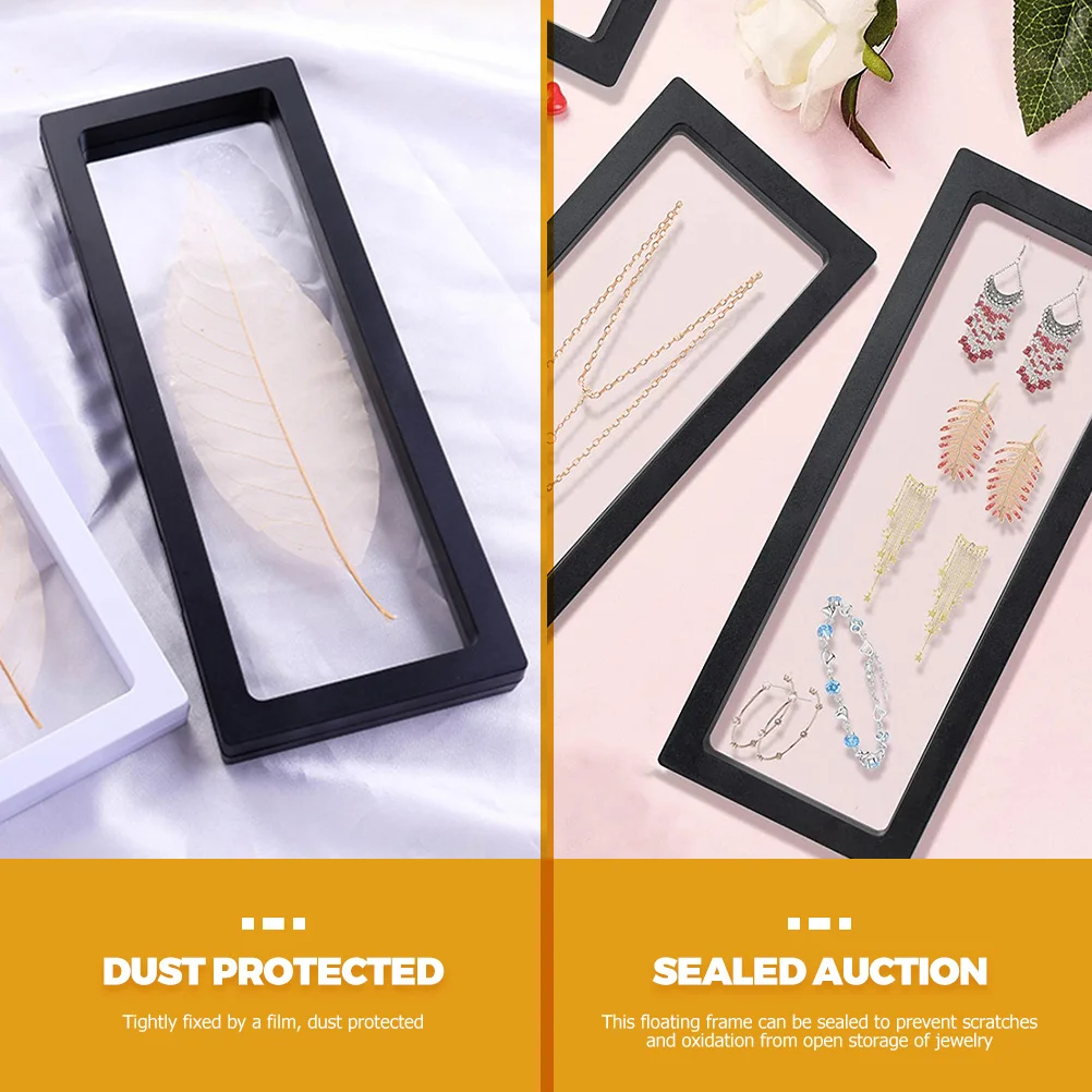 

4Sets Frame Pe Film Jewelry Organizer for Desktop Coins Medals Specimens Showcase Holder Coin Display Frame