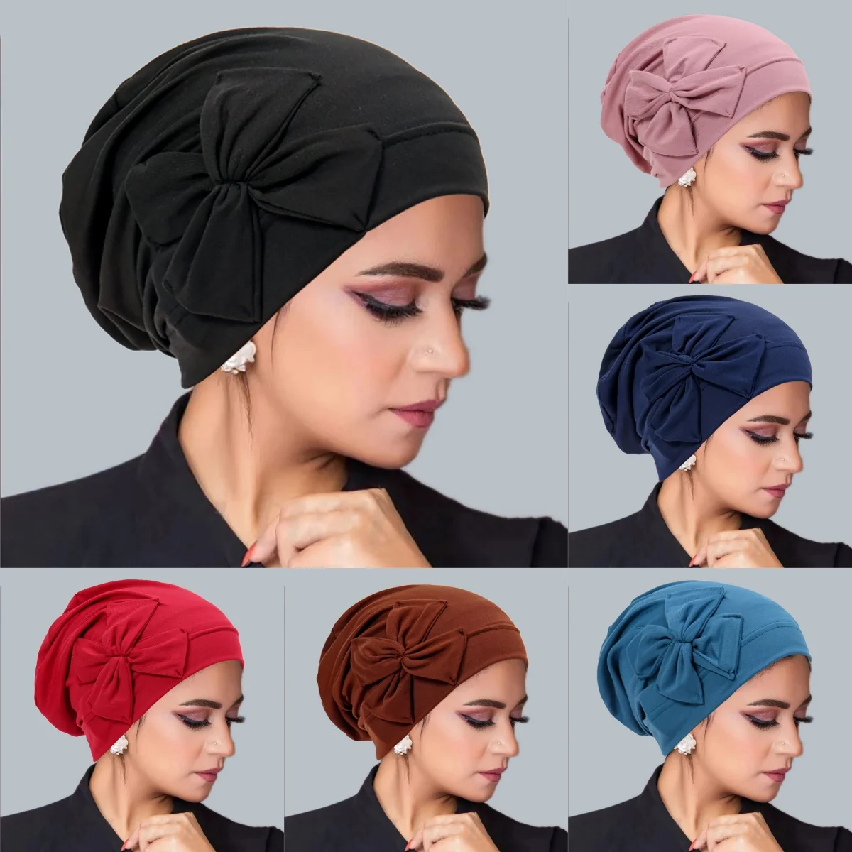 

2026 New Muslim Women Inner Hijab Hat Turban Indian Bonnet Headscarf Beanies Hair Loss Head Wrap Chemo Cap Turbante Mujer
