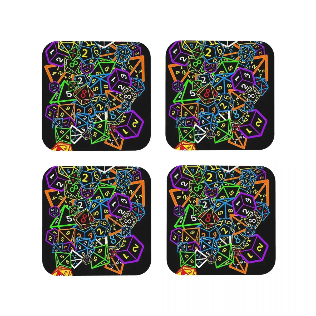 D And D (Dungeons And Dragons) Coasters Kitchen Placemats  Insulation Cup Coffee Mats For Decor Home Tableware Pads Set of 4