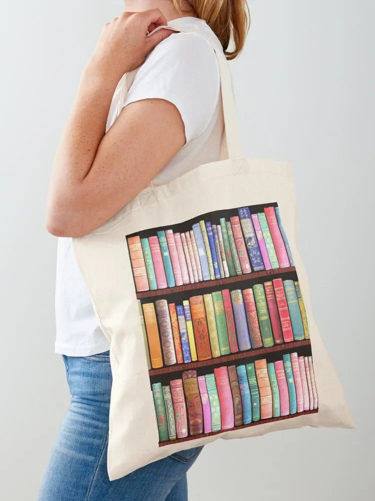 

Bookworm Antique book library, vintage book shelf Tote Bag bags for women shoping bag Canvas shoulder bag Canvas