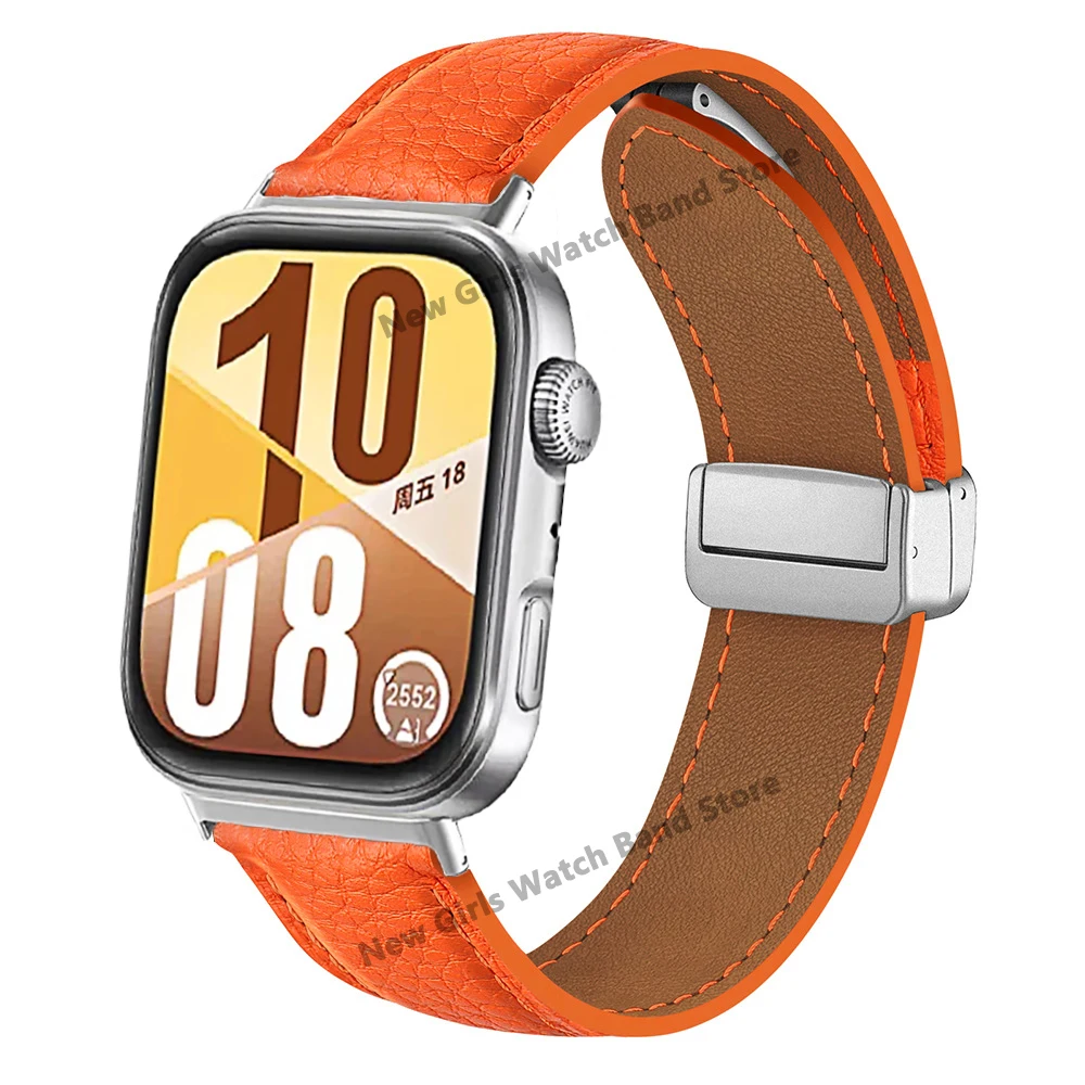 Pulseira de couro para huawei watch fit 4 pro band acessórios pulseira de laço magnético para huawei fit4 fit3 pulseira elegante pulsera