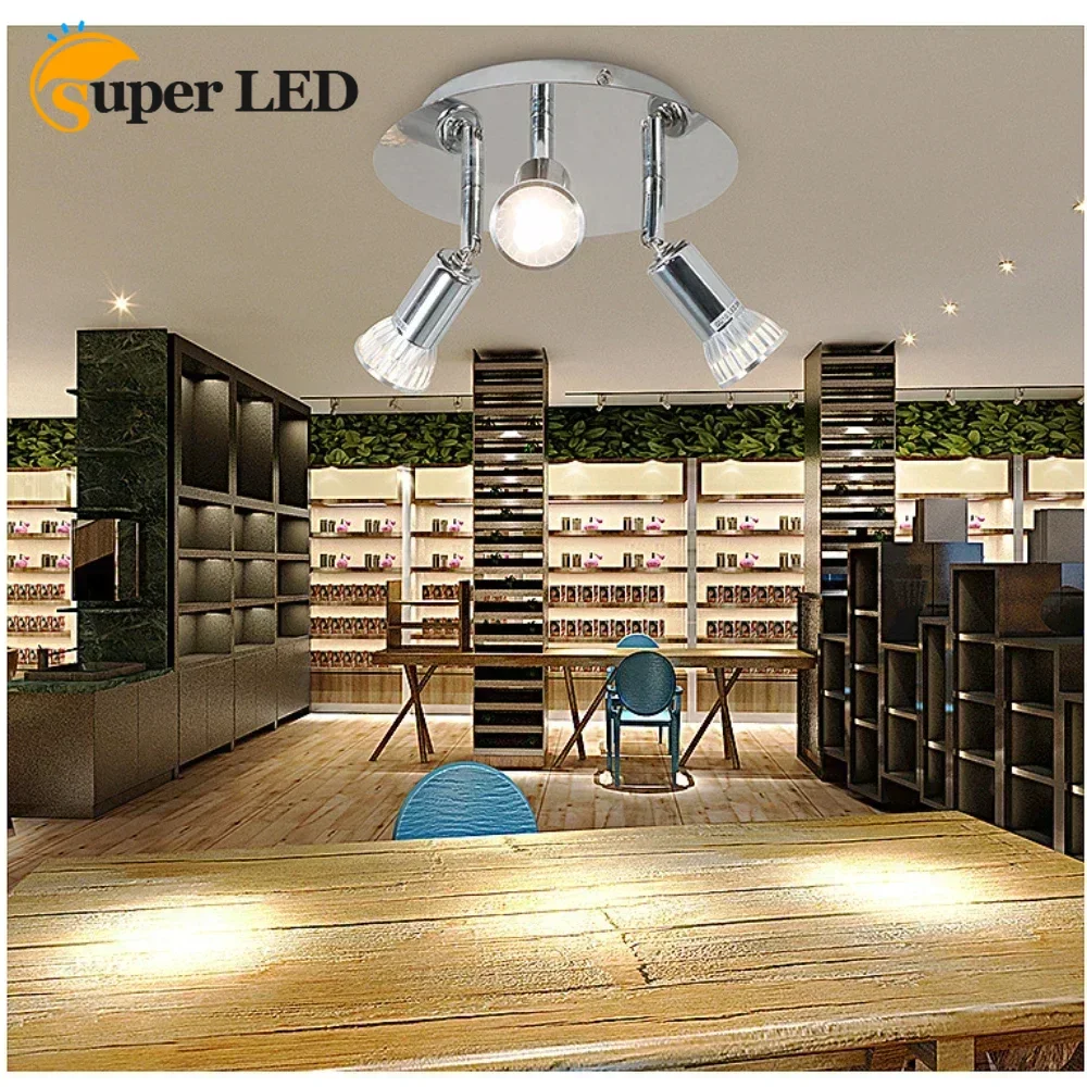 

1/2/3 Heads Ceiling Spotlight Modern Simple Pendant Lamp Retro Loft High Quality Chrome Creative Dining Room Lighting Chandelier