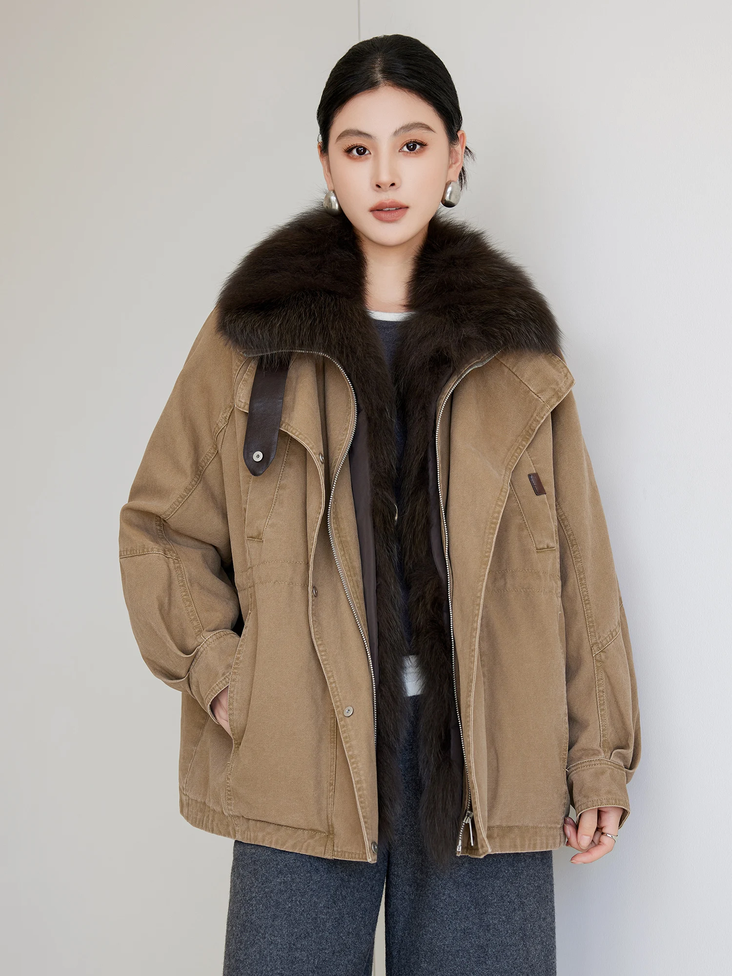 2025 Winter Warm Goose Down Parka Jackets Natural Real Fox Collar Women Female Casual Coats Outwear Puffer Jackets Clothing