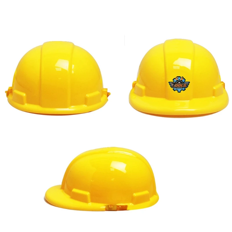 Mini Hard Hat for Kids Carpenter Tool Toy Developmental Helmet Kids Interactive Pretend Play Game Cos Play Costume Set M89C