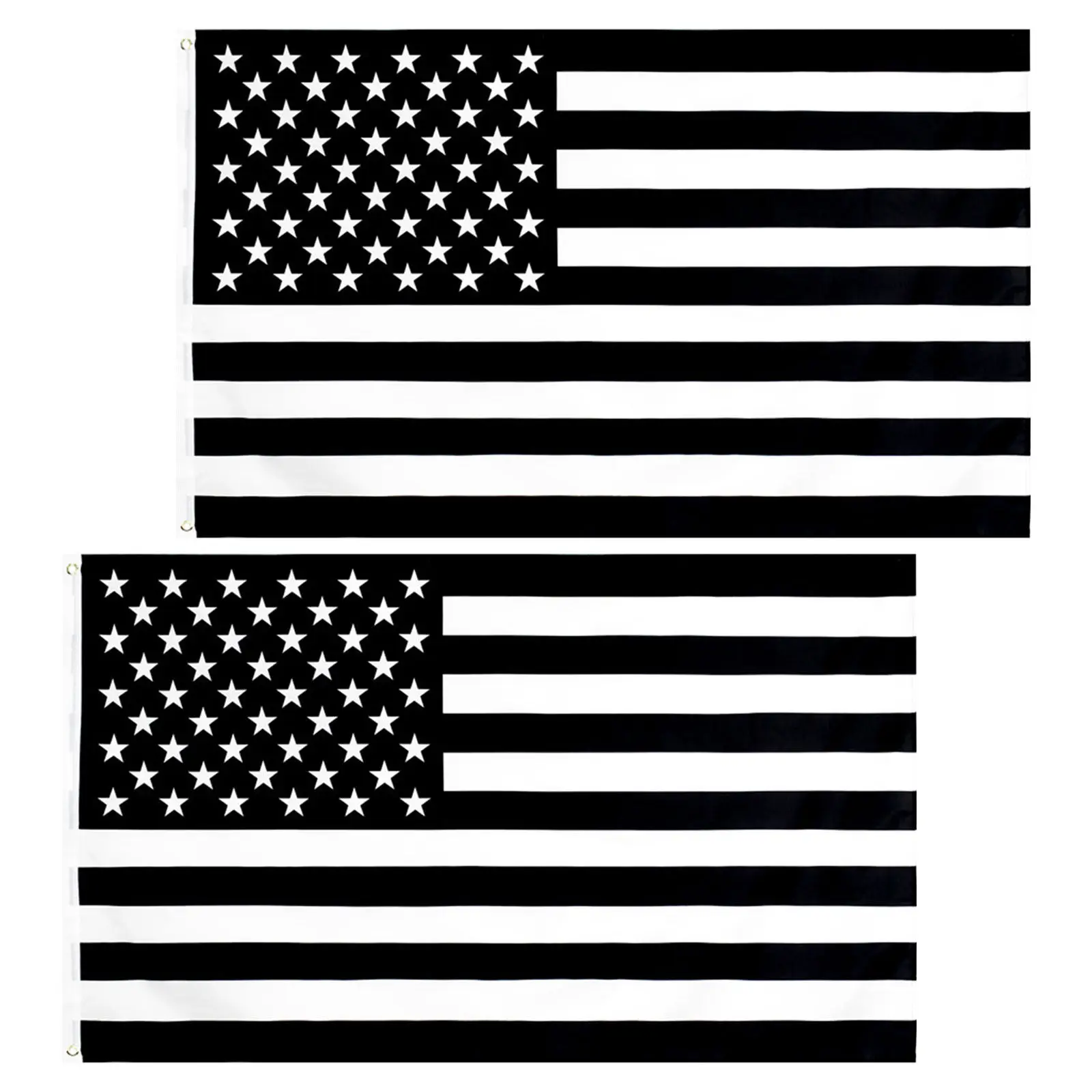 2Pcs Black and White American Flags Fade Proof Heavy Duty Usa Flags Garden Porch Party Decoration Patriotic Lawn Decorative Sign