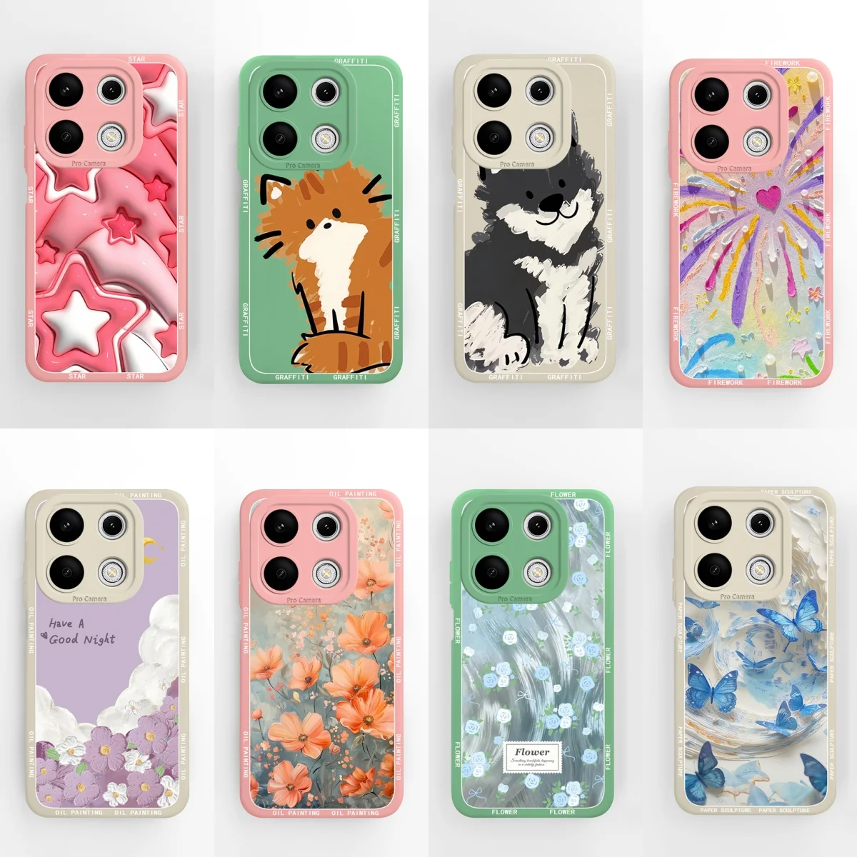 Funda para Xiaomi Redmi Note13 13 Pro 13Pro + Pink Star Puppy, parachoques único resistente a caídas para redmi note 13 pro plus 4g 5g