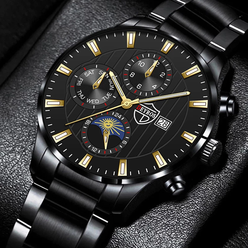 

2023 Fashion Men's Sports Steel Watches Luxury Men Dressy Business Steel Quartz Wrist Watch Luminous Male Clock reloj hombre