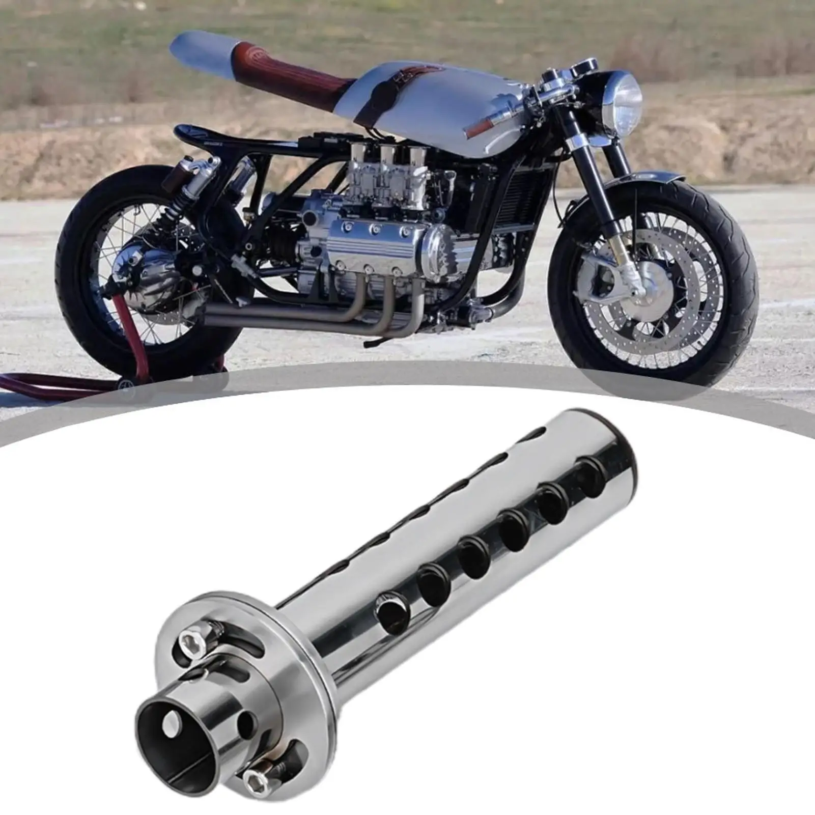 Motorcycle Muffler Stainless Steel Adjustable Universal Fit Motorcycle Exhaust Pipe Muffler For City Streets Forest Trail