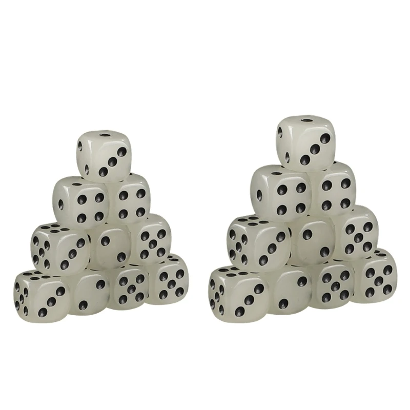 6 Sided Glow in The Dark Dices 10Pcs Luminous-Dices Set Entertainment Game Dices