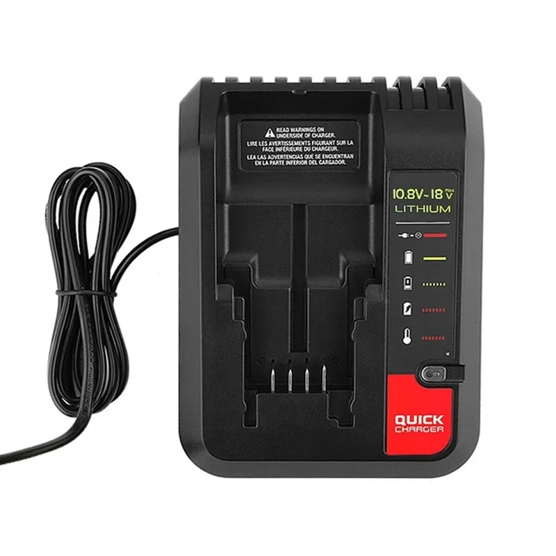 18V Replacement Lithium Battery Charger for Black and Decker PORTER CABLE Stanley Lithium Battery Charger 2A 10.8-20V 100-240V