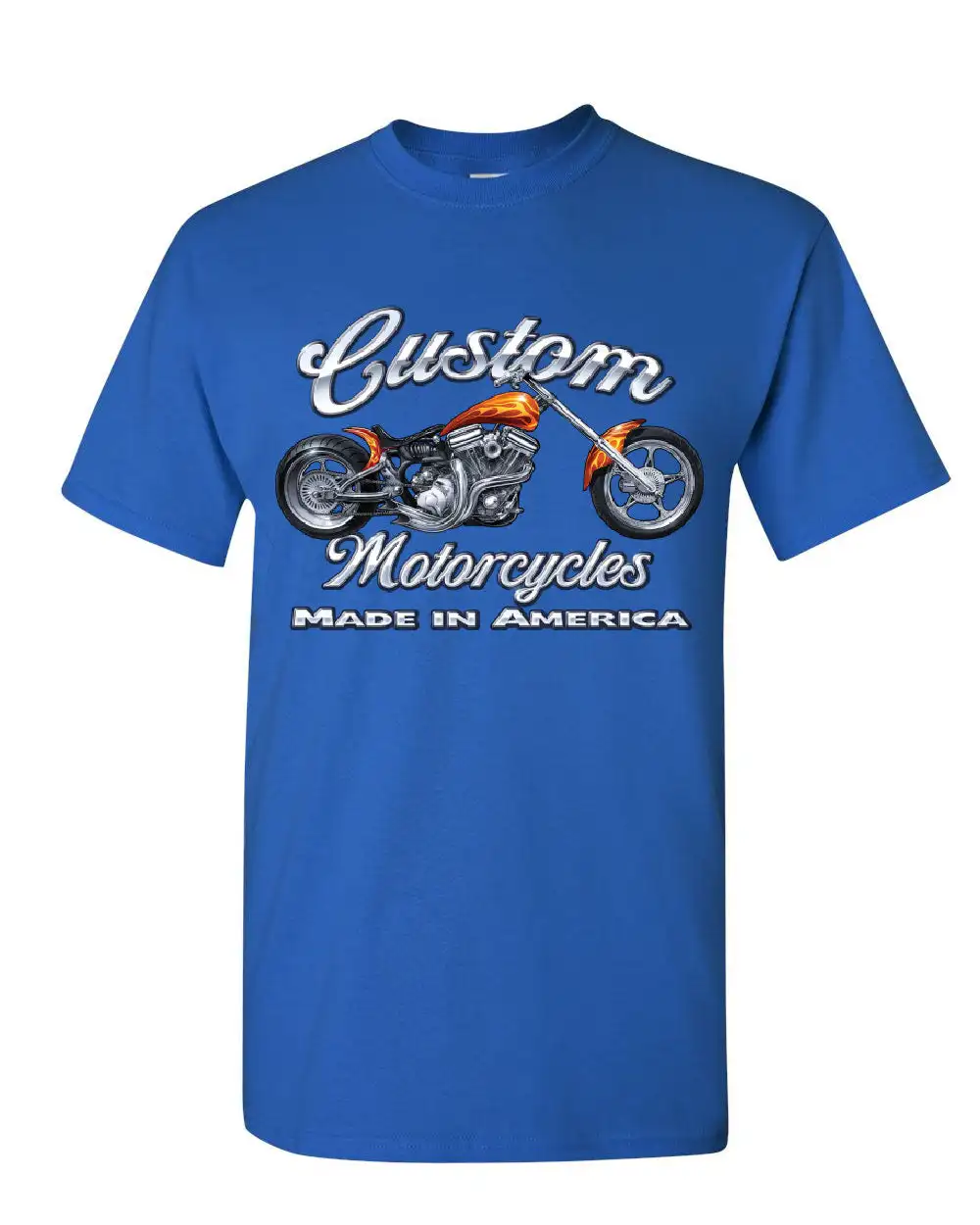 Custom Motorcycles Biker Chopper American Tradition T-Shirt Cotton O-Neck Short Sleeve Summer Casual Mens Tee Streetwear - view 3
