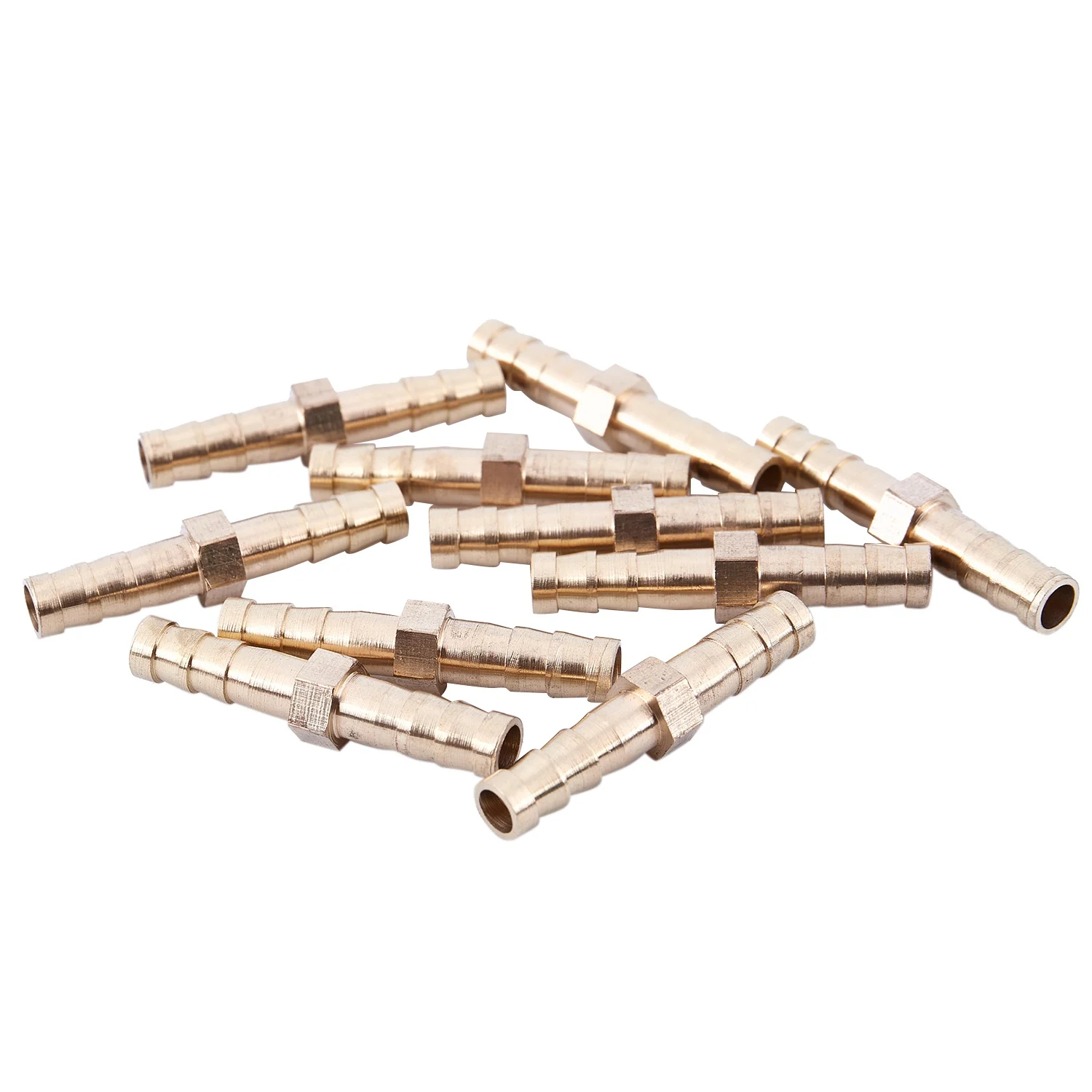 10 pieces brass 6 mm straight for hose quick coupling, GoldenT98C