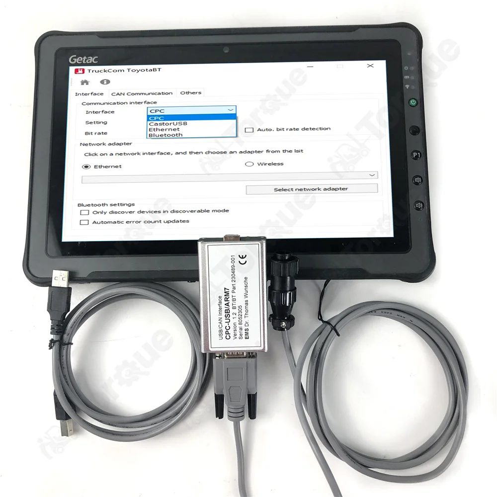 

F110 Tablet TruckCom ToyotaBT For Toyota BT EMS CAN suite Service Communication Interface ARM7 forklift truck diagnostic tool
