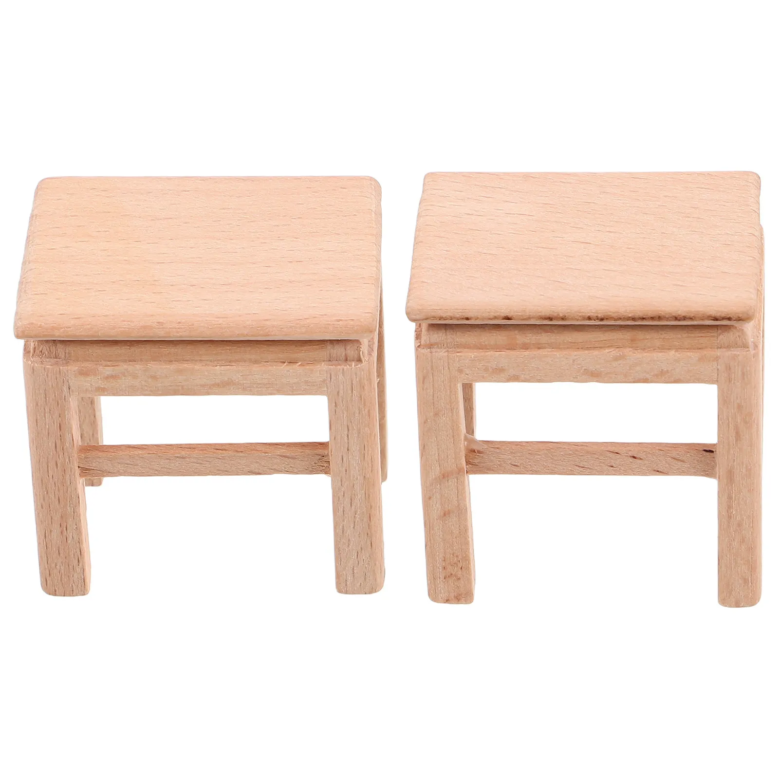 

2 шт. миниатюрные деревянные табуретки: элегантная мебель для кукольных домиков, маленькие деревянные стулья, аксессуары для миниатюрных сцен