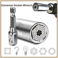 Universal Socket Wrench Head Set Sleeve Gadget 7-19mm Power Drill Adapter Spanner Key Nut Magic Grip Multi Hand Tools multitool
