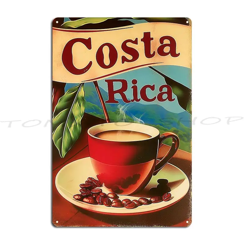 Costa Rica Coffee Vintage Metal Sign Club Living Room Wall Mural Painting Designing Tin Sign Poster