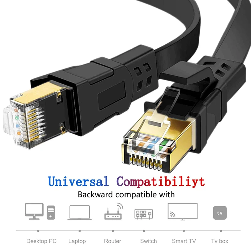 Flat Ethernet Cable Supports Network LAN Ethernet Patch Cable For Router PC
